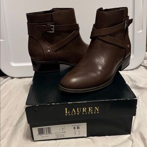 Polo Ralph Lauren brown ankle booties